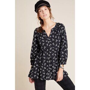 NEW Maeve Anthropologie Womens Small Winona Babydoll Tunic Top Shirt V Neck